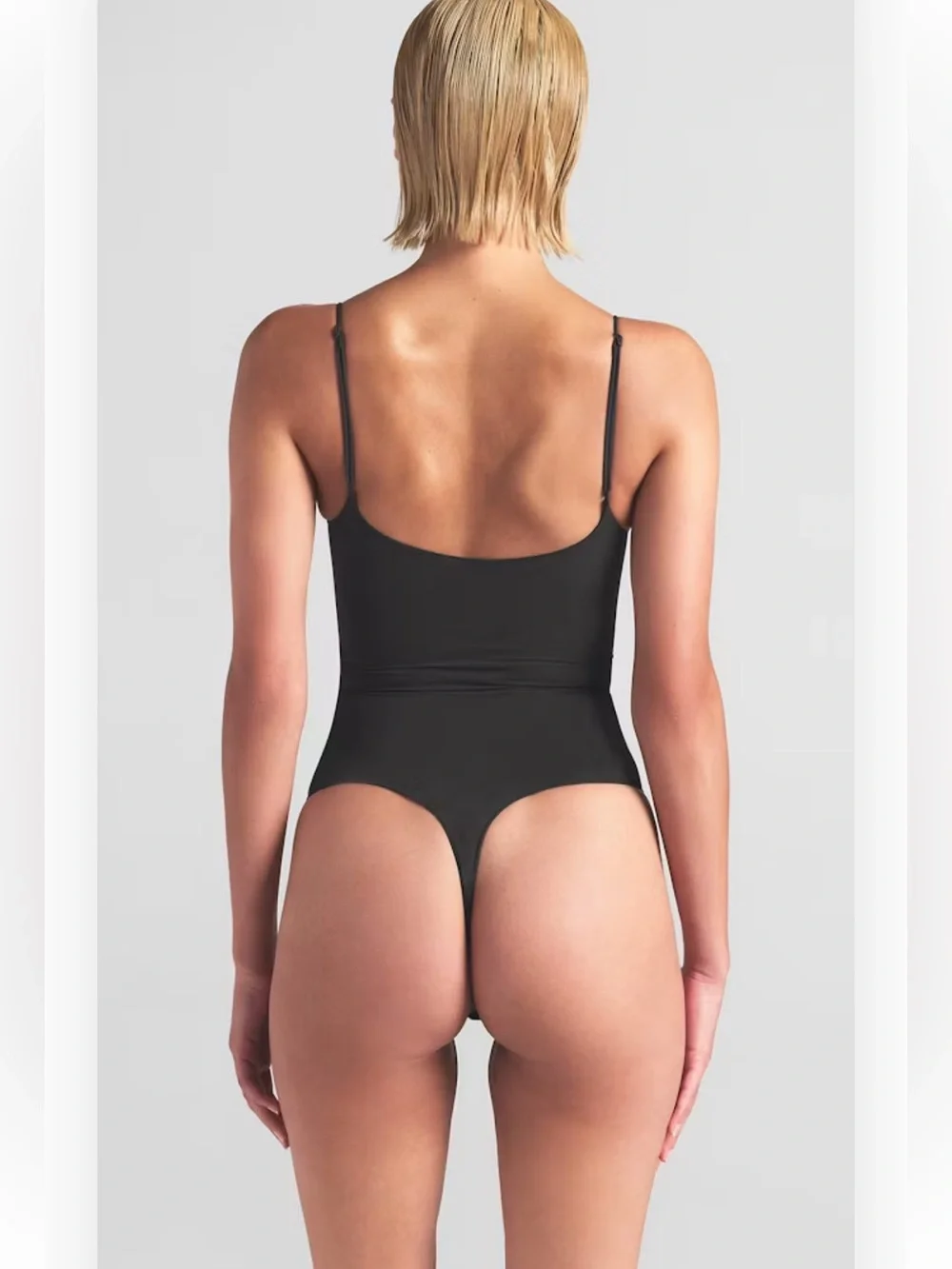 Sheer seamless thong bodysuit